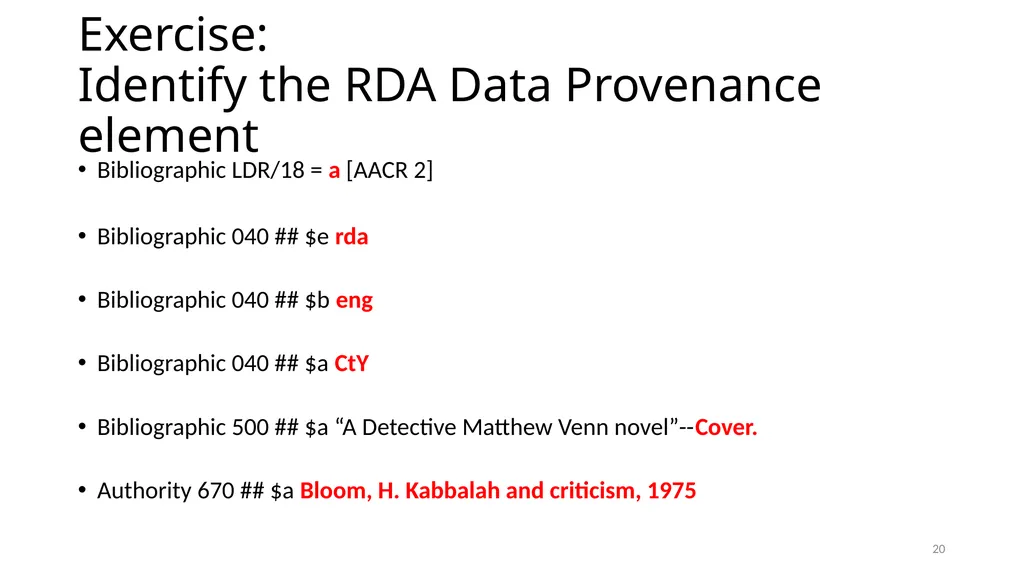 Data Provenance Module 9 1 Navigate the Data - slide 20 of 22