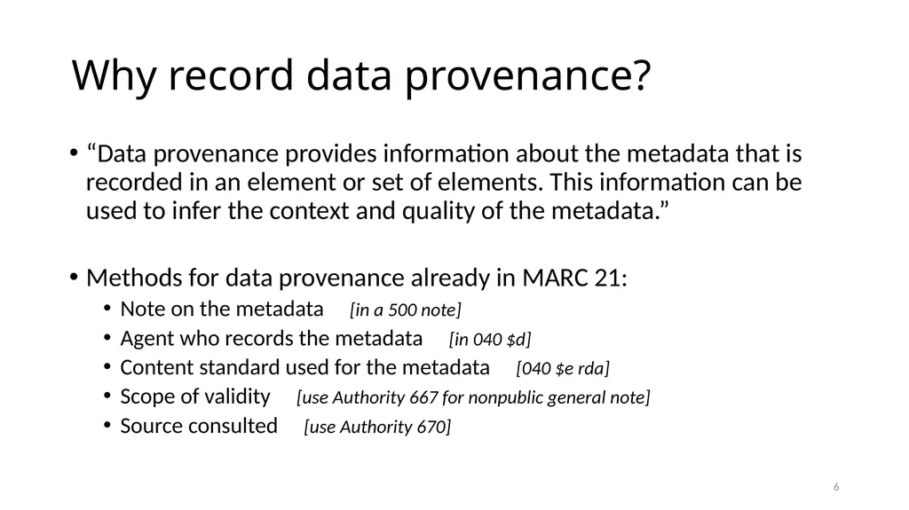 Data Provenance Module 9 1 Navigate the Data - slide 6 of 22