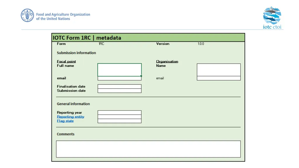 IOTC forms for reporting datasets - slide 3 of 31