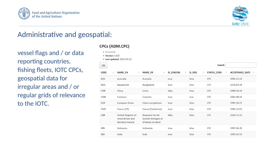 IOTC forms for reporting datasets - slide 7 of 31