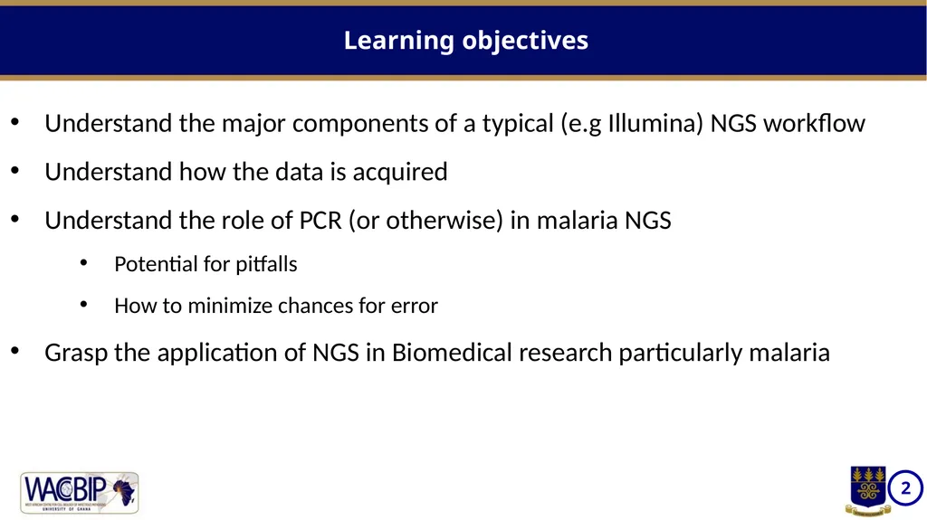 NGS workflows Massively parallel sequencing of - slide 2 of 12