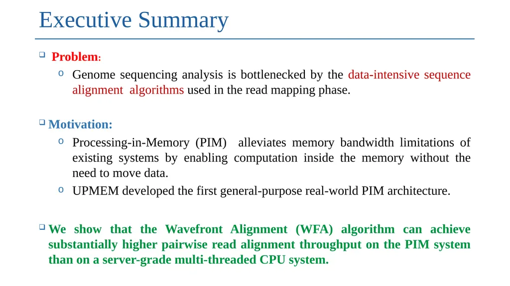 High-throughput Pairwise Alignment with the - slide 2 of 16