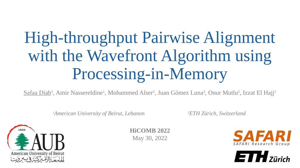High-throughput Pairwise Alignment with the - slide 1 of 16