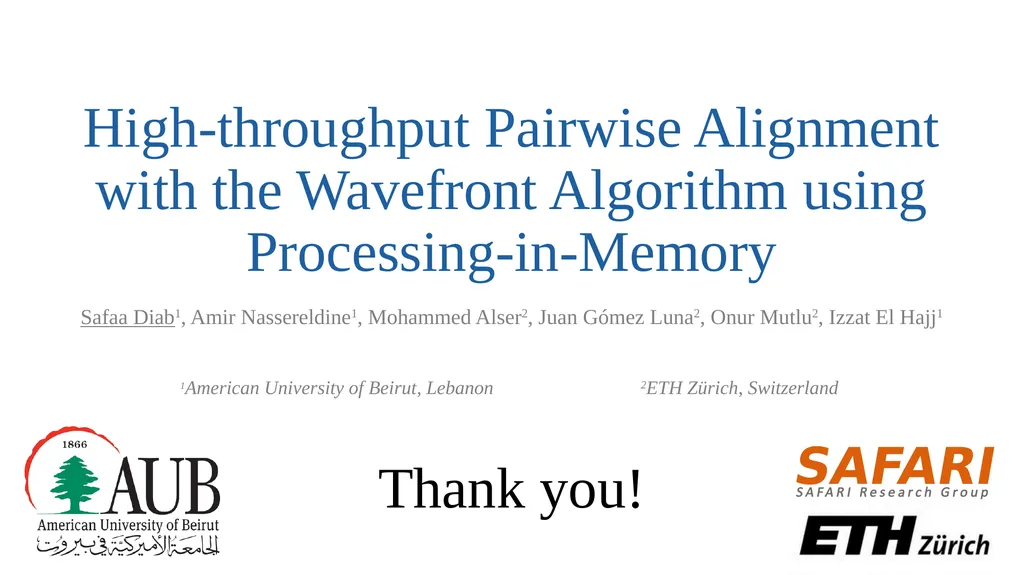 High-throughput Pairwise Alignment with the - slide 16 of 16