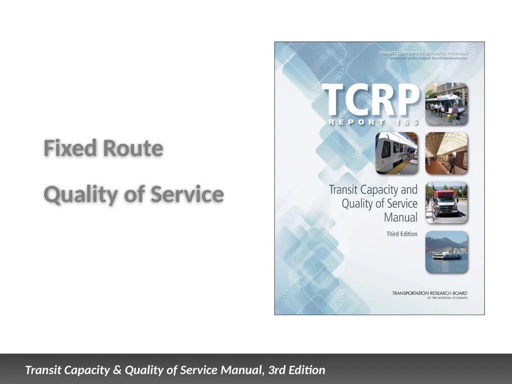 Fixed Route Quality of Service Presentation - slide 1 of 57