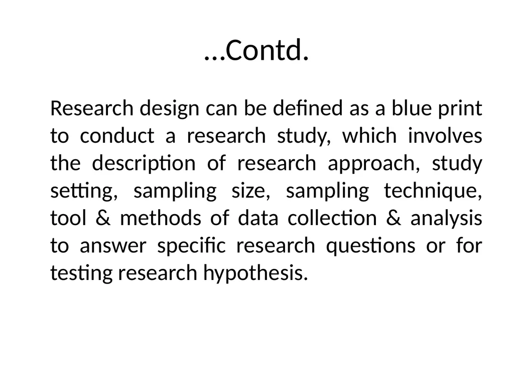 Research Design Dr Muhammad Ibrar Meaning and - slide 4 of 30