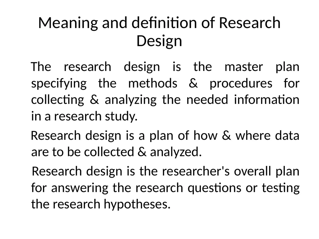 Research Design Dr Muhammad Ibrar Meaning and - slide 2 of 30