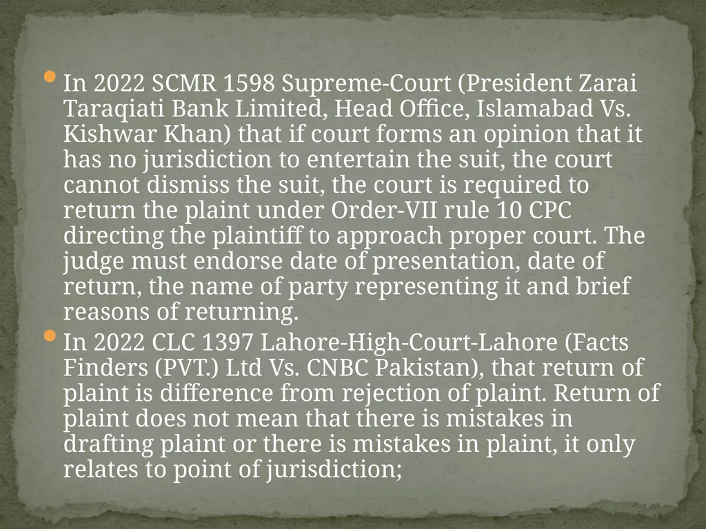 DIFFERENEC BETWEEN LEGAL BAR UNDER ORDER-VII RULE - slide 23 of 26