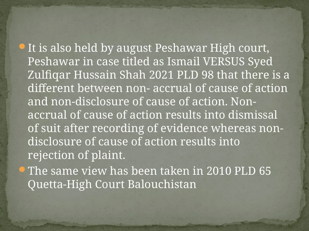 DIFFERENEC BETWEEN LEGAL BAR UNDER ORDER-VII RULE - slide 5 of 26