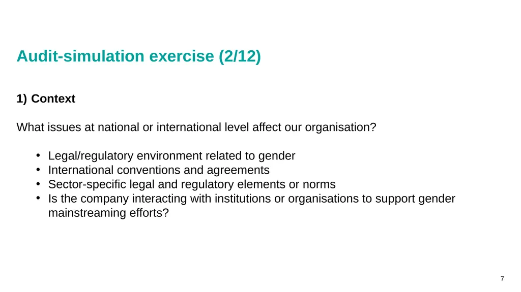 Gender auditing: creating a gender-sensitive - slide 7 of 18