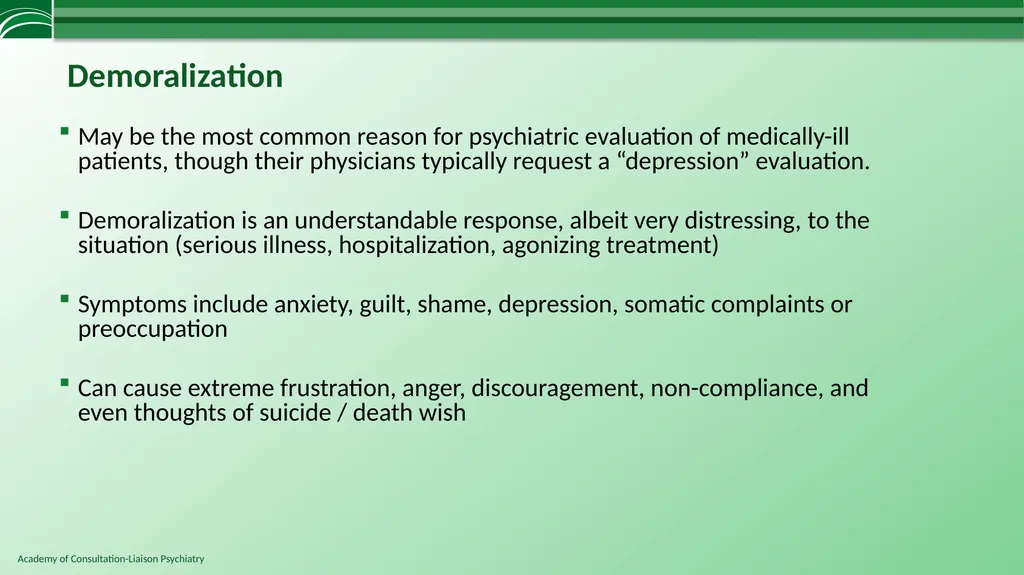 Depression in Medical Settings APM Resident - slide 25 of 52