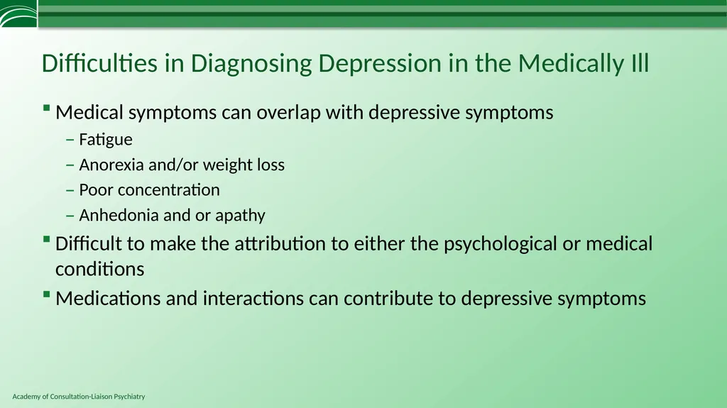 Depression in Medical Settings APM Resident - slide 6 of 52