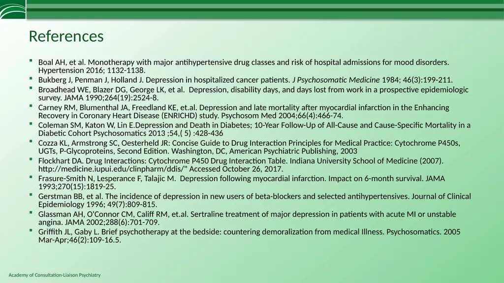 Depression in Medical Settings APM Resident - slide 50 of 52