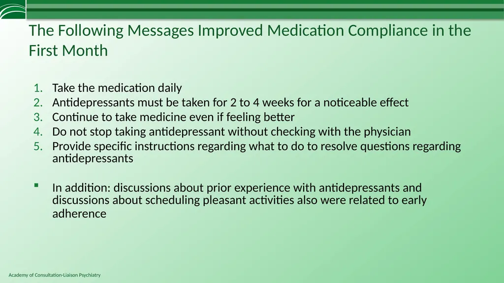 Depression in Medical Settings APM Resident - slide 48 of 52