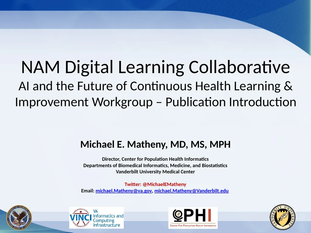 NAM Digital Learning Collaborative AI and the - slide 1 of 18