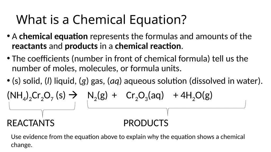 Aim: How to write chemical equations? DO NOW: - slide 3 of 14