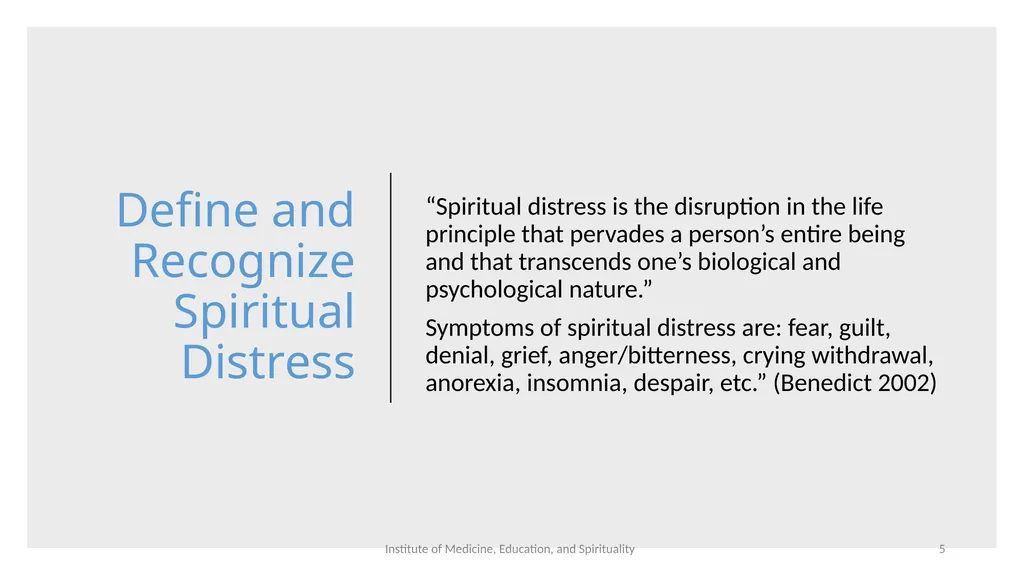 Spiritual Assessment and Interventions The - slide 5 of 26