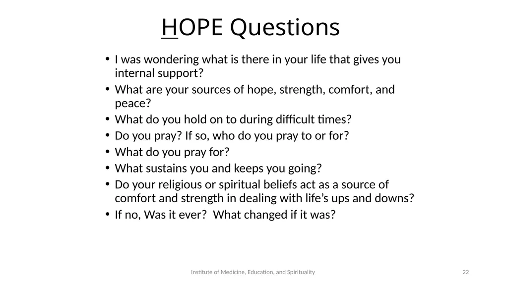 Spiritual Assessment and Interventions The - slide 22 of 26