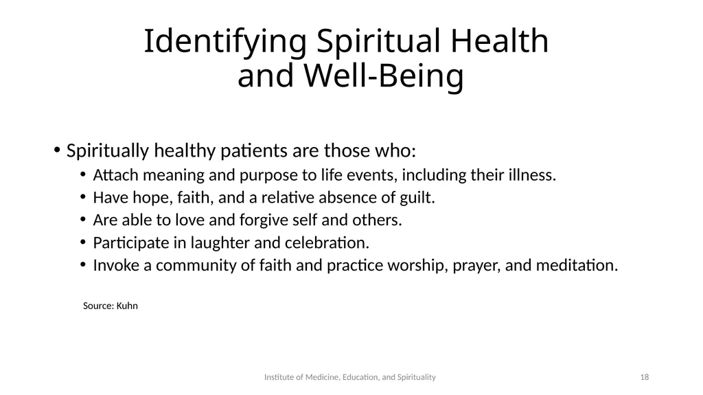 Spiritual Assessment and Interventions The - slide 18 of 26