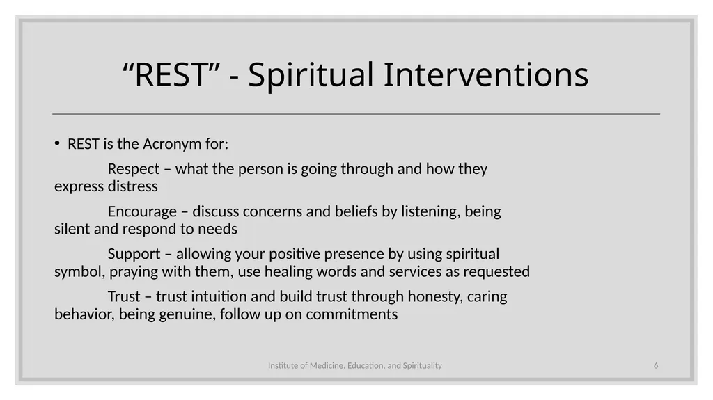 Spiritual Assessment and Interventions The - slide 6 of 26