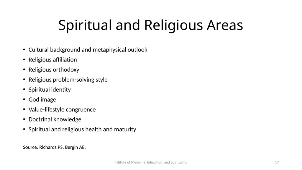 Spiritual Assessment and Interventions The - slide 17 of 26