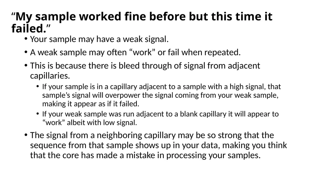 Sanger Sequencing Troubleshooting OSUCCC Genomics - slide 13 of 33