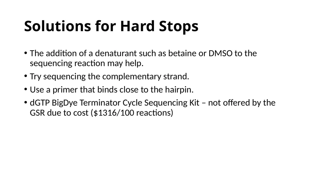 Sanger Sequencing Troubleshooting OSUCCC Genomics - slide 25 of 33
