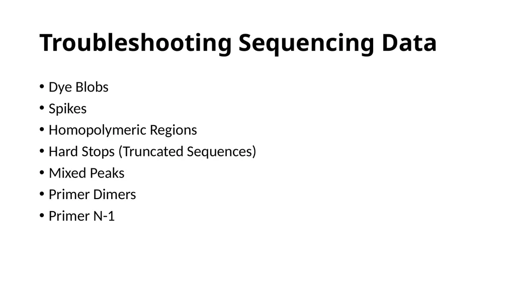Sanger Sequencing Troubleshooting OSUCCC Genomics - slide 14 of 33