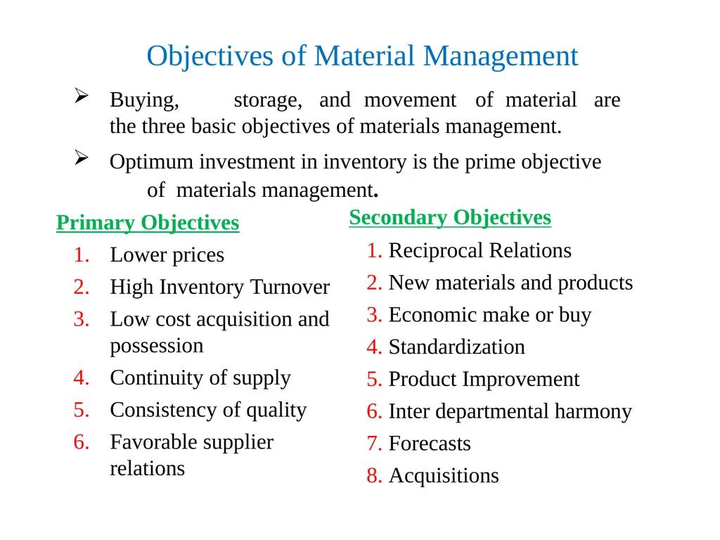 Materials Management Material management Material - slide 13 of 29