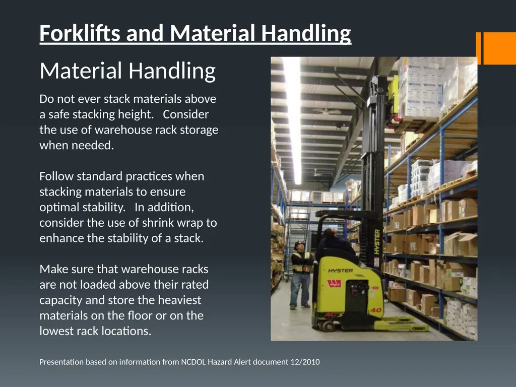 Material Handling This material was produced under - slide 16 of 24