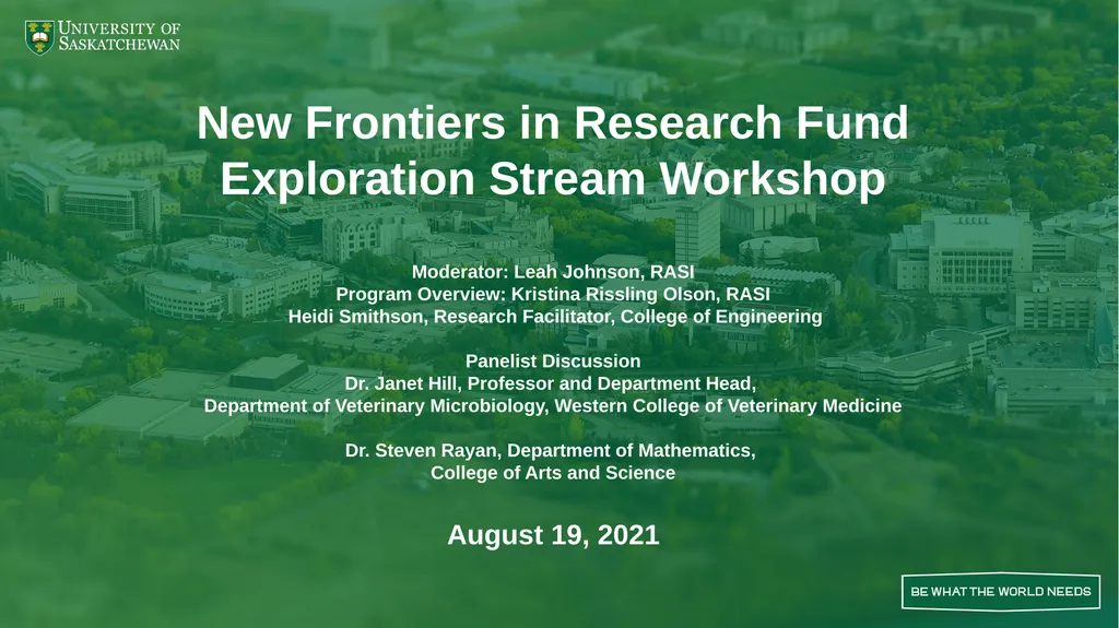 New Frontiers in Research Fund Exploration Stream - slide 1 of 9