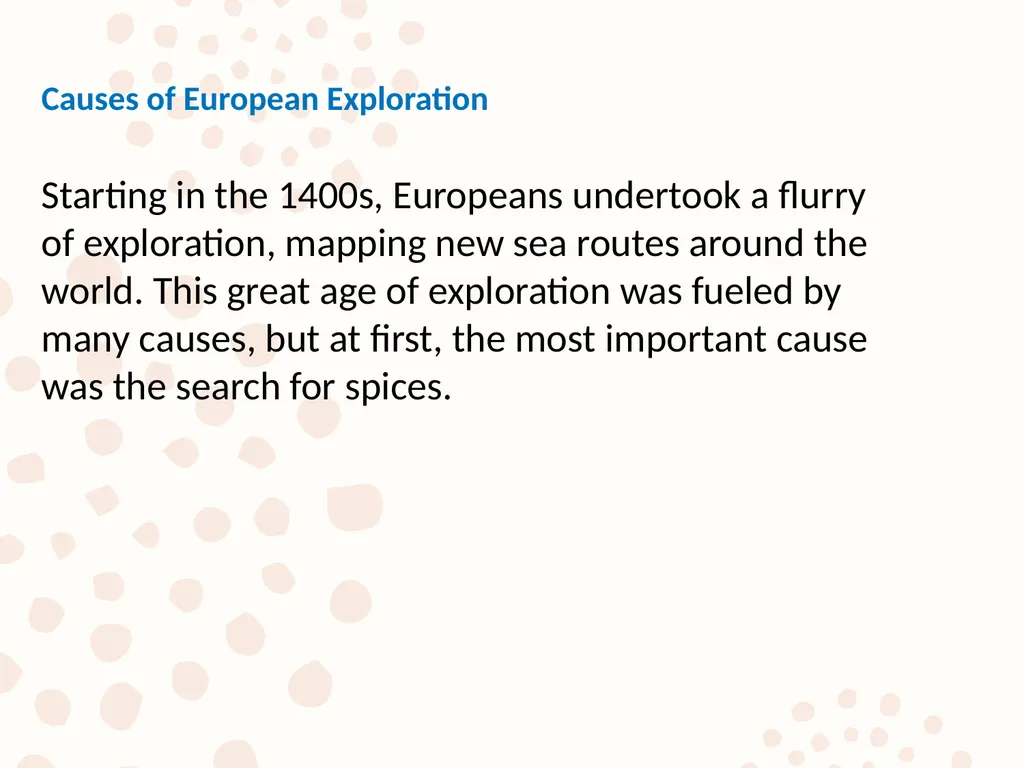 New Global Connections (1415-1796) Lesson 1 - slide 3 of 12