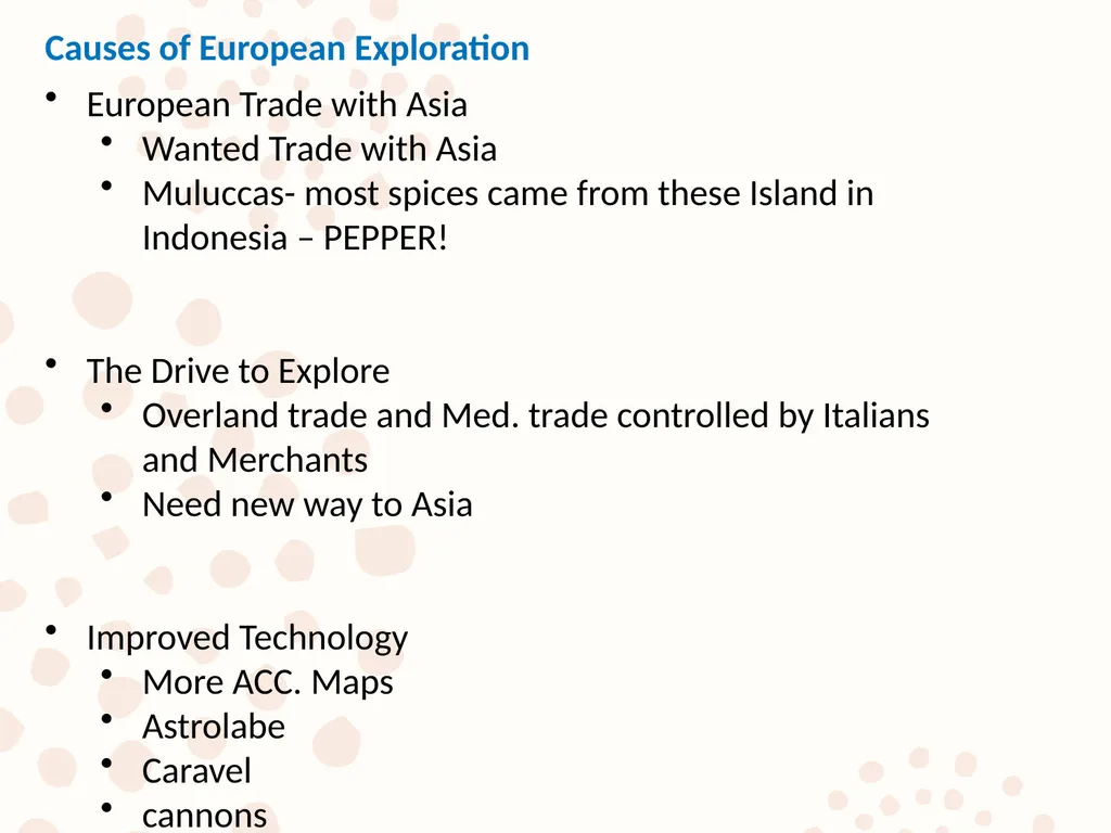 New Global Connections (1415-1796) Lesson 1 - slide 4 of 12