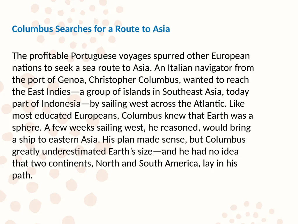 New Global Connections (1415-1796) Lesson 1 - slide 7 of 12