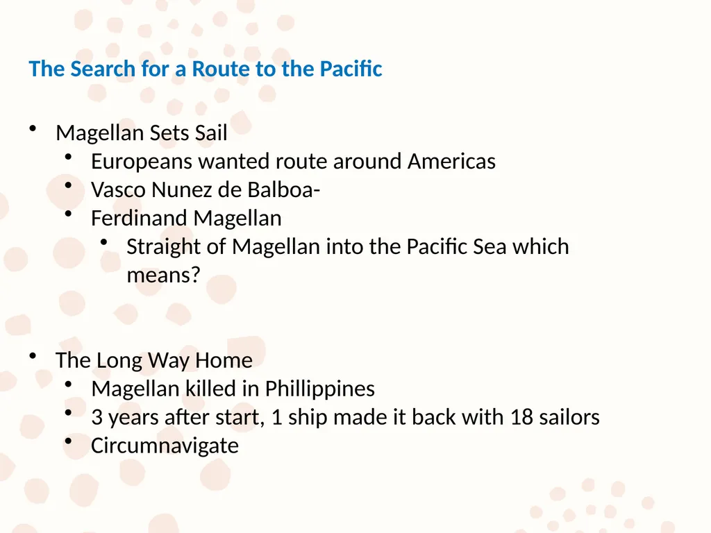 New Global Connections (1415-1796) Lesson 1 - slide 10 of 12