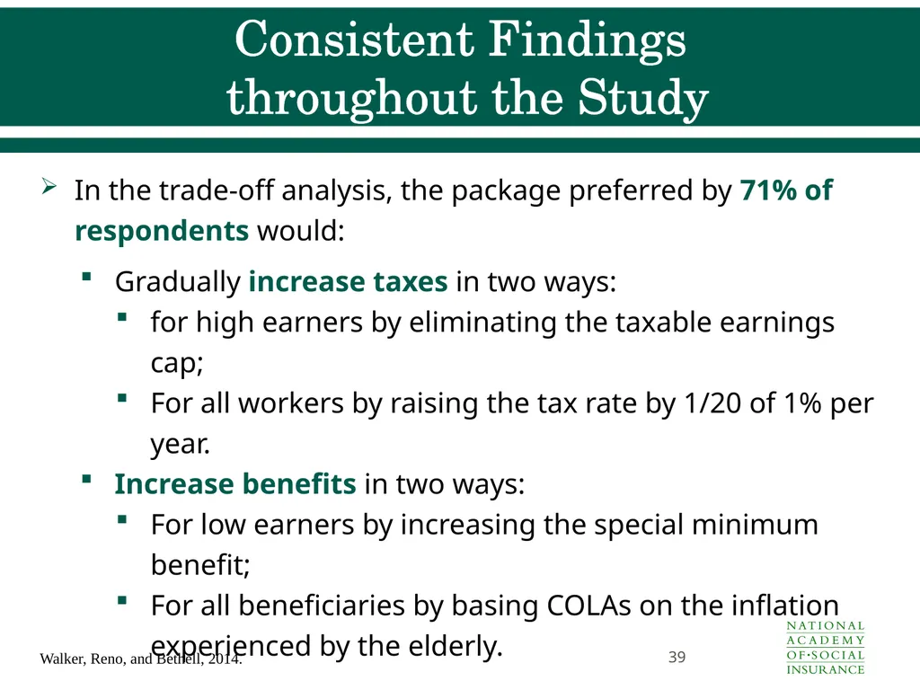Social Security Benefits, Finances, and Policy - slide 39 of 44