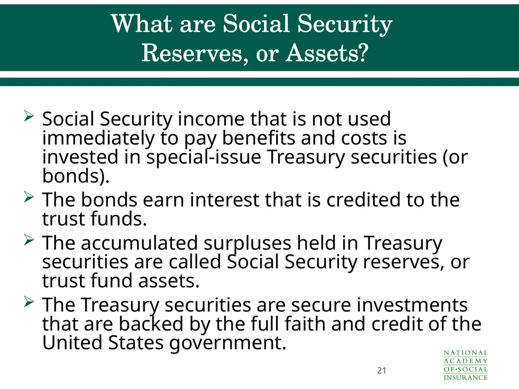 Social Security Benefits, Finances, and Policy - slide 21 of 44