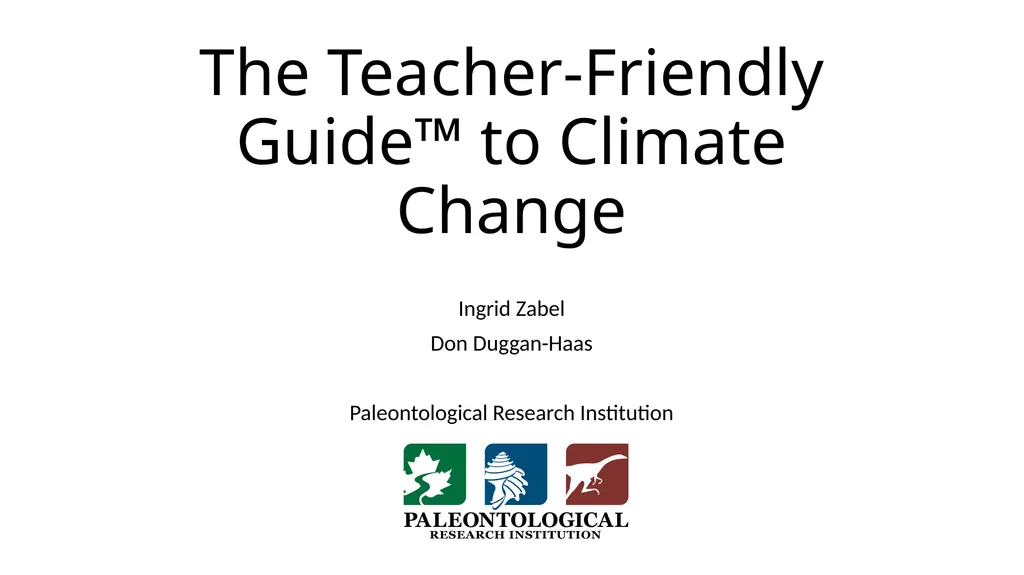 The Teacher-Friendly Guide™ to Climate Change - slide 1 of 12