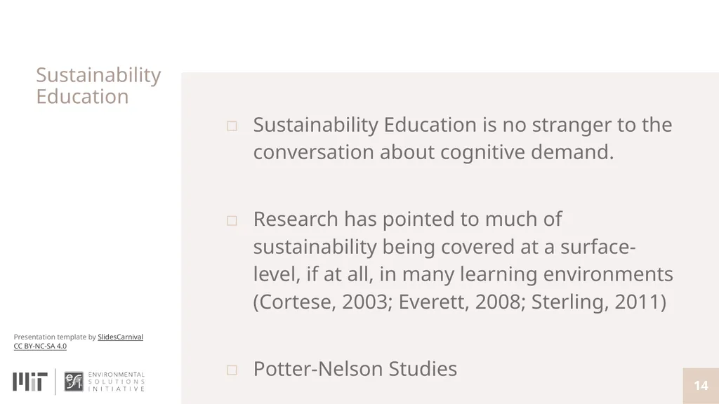 Teaching with Sustainability A course offered - slide 14 of 32
