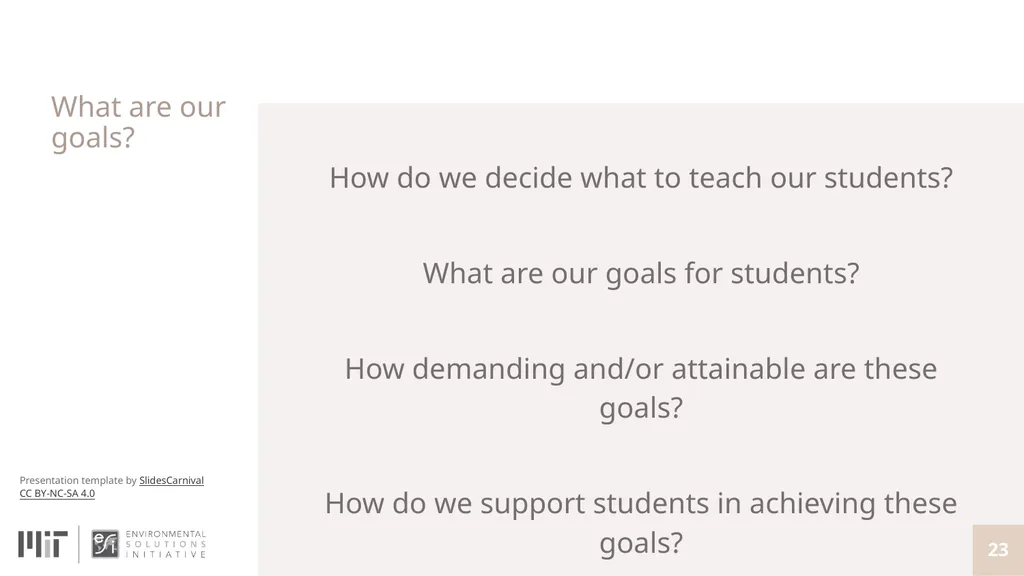 Teaching with Sustainability A course offered - slide 23 of 32