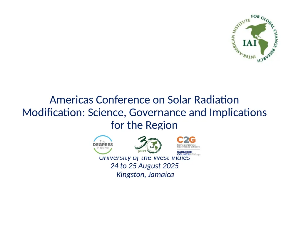 Americas Conference on Solar Radiation - slide 1 of 26