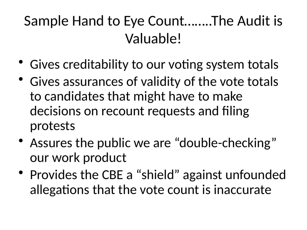 Accurate Elections SBE Member Joshua Malcolm SBE - slide 13 of 20