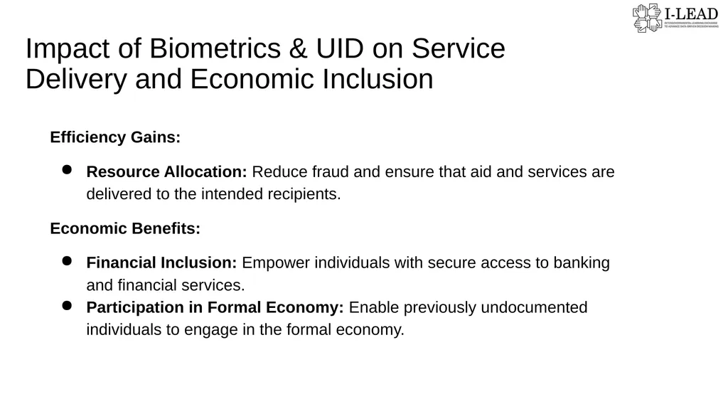 Biometrics & UID // Add facilitator name // - slide 10 of 13