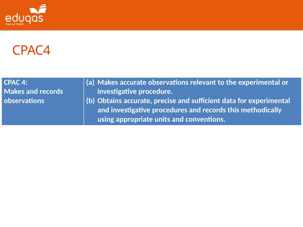 Common Practical Assessment Criteria Presentation - slide 9 of 14