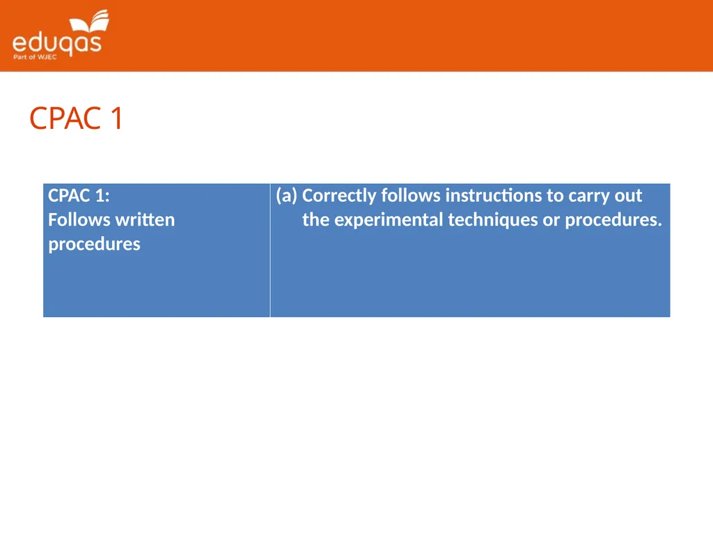 Common Practical Assessment Criteria Presentation - slide 6 of 14