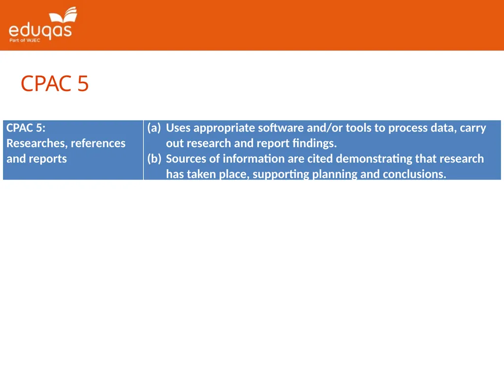 Common Practical Assessment Criteria Presentation - slide 10 of 14