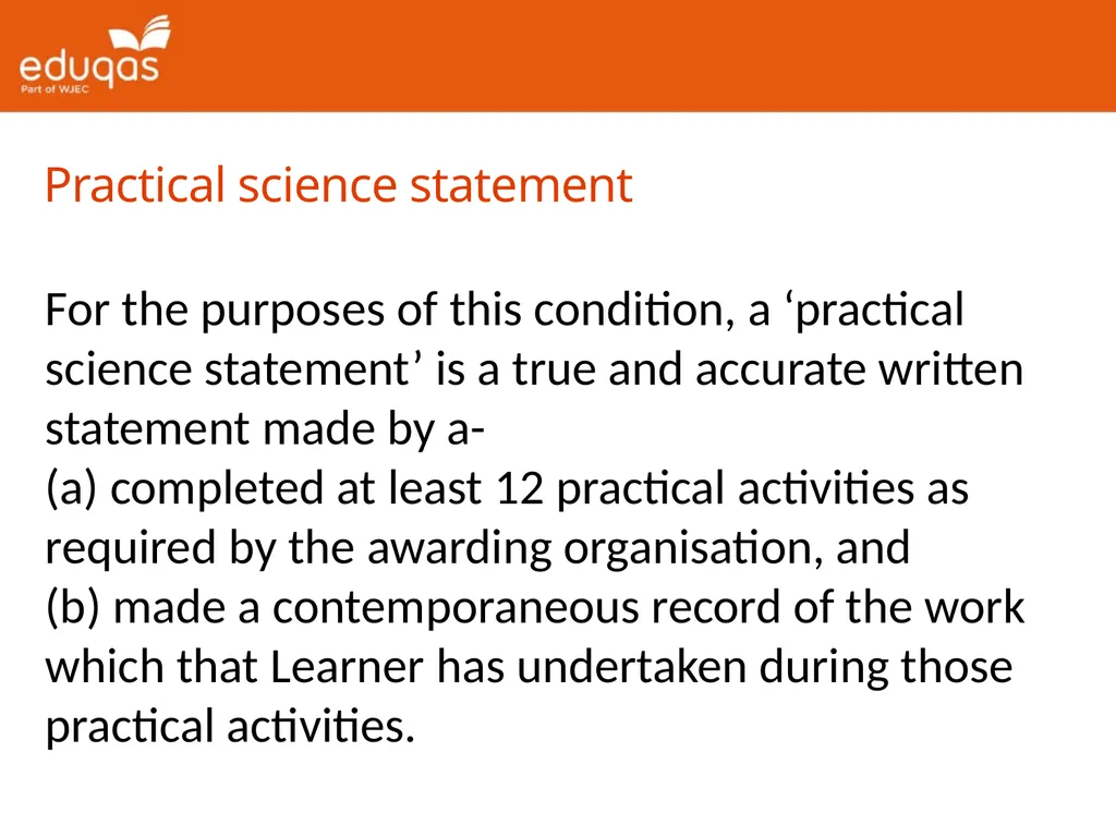 Common Practical Assessment Criteria Presentation - slide 13 of 14