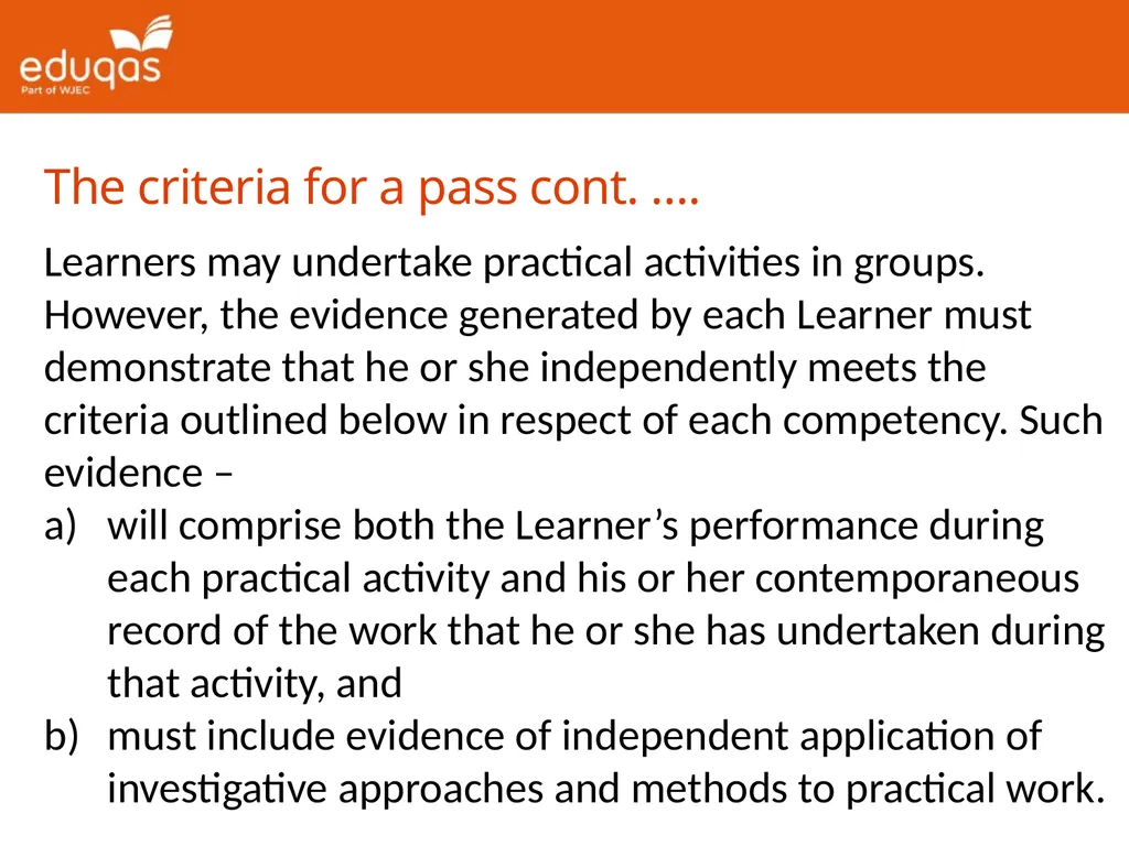 Common Practical Assessment Criteria Presentation - slide 5 of 14