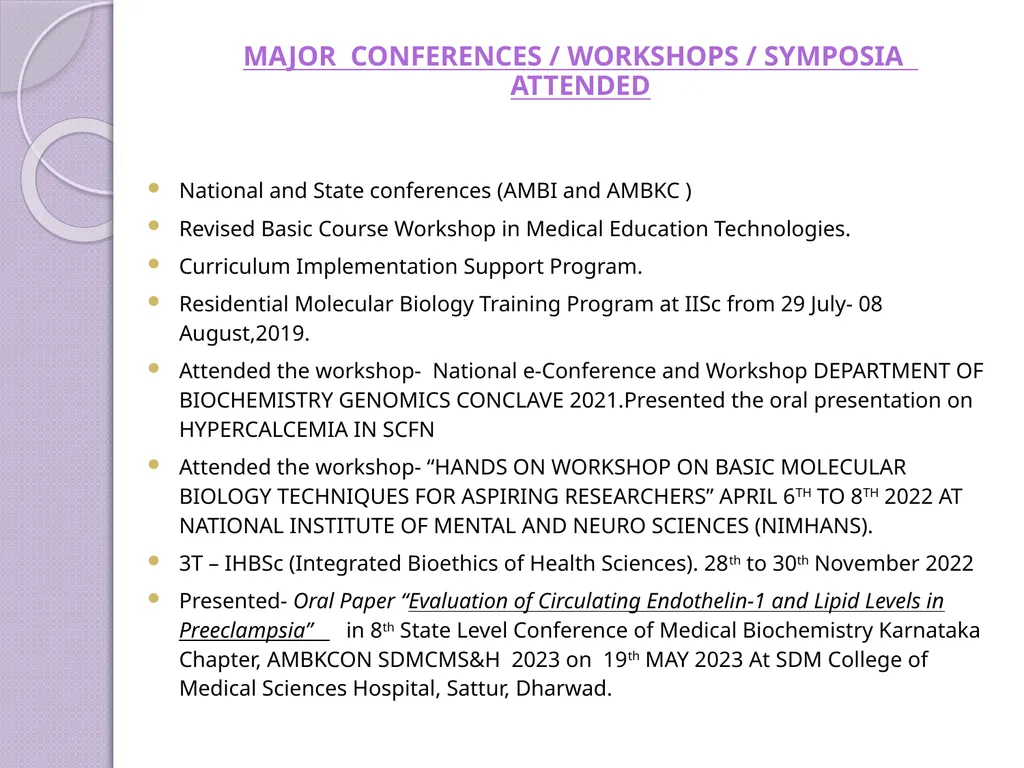 Dr. MANJULA K. S MBBS, MD. (BIOCHEMISTRY) - slide 6 of 6