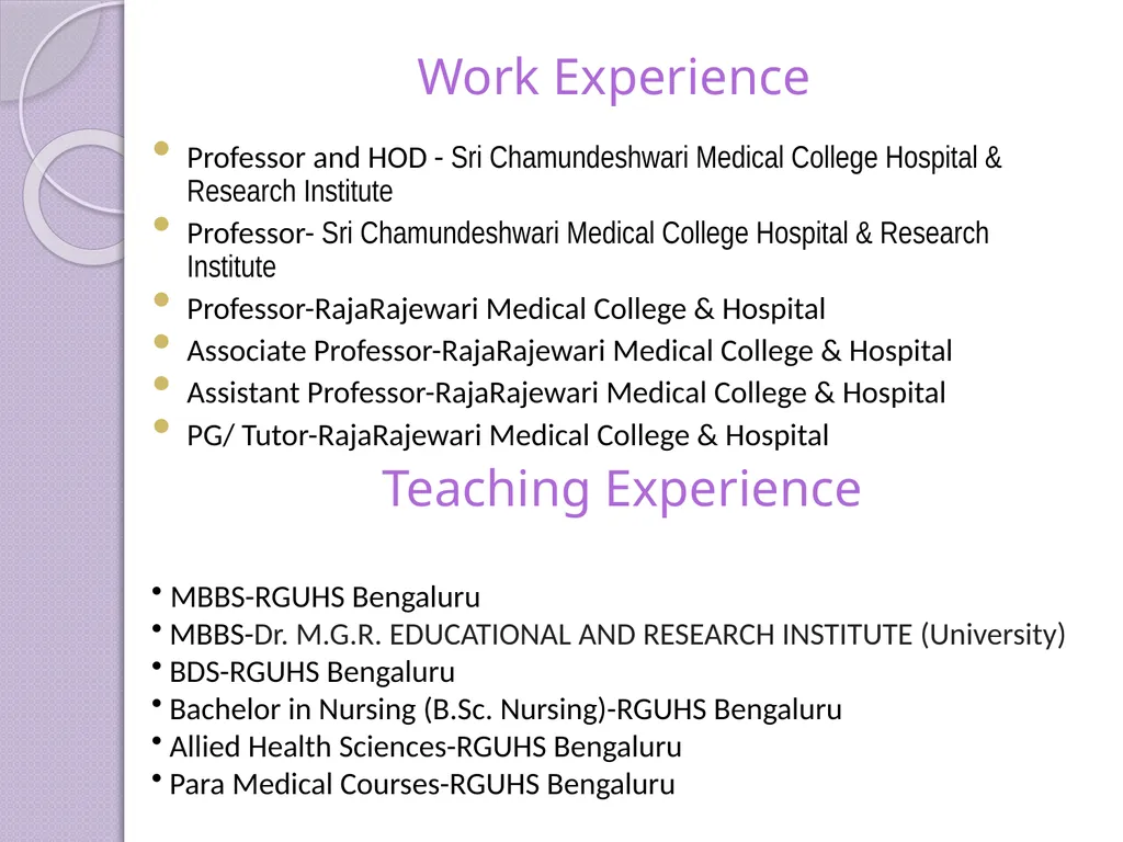 Dr. MANJULA K. S MBBS, MD. (BIOCHEMISTRY) - slide 3 of 6